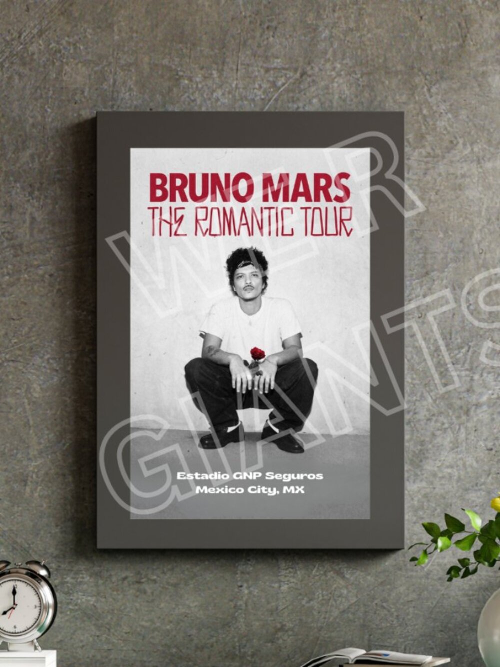 Bruno Mars The Romantic Tour in Estadio GNP Seguros Mexico City 11x17 Art Poster